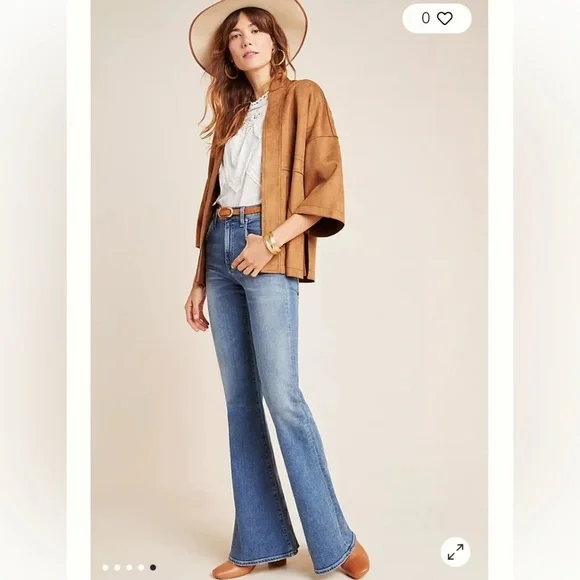 Anthropologie Scarlett Sueded Kimono Jacket NWT Bronze Brown - Picture 10 of 11